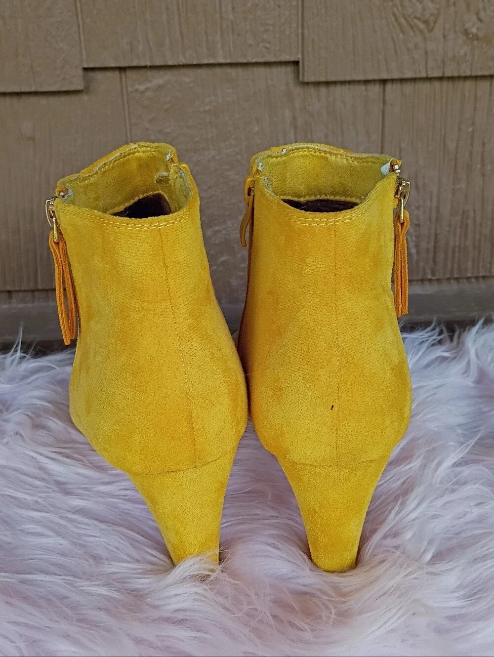 Allegra K yellow faux